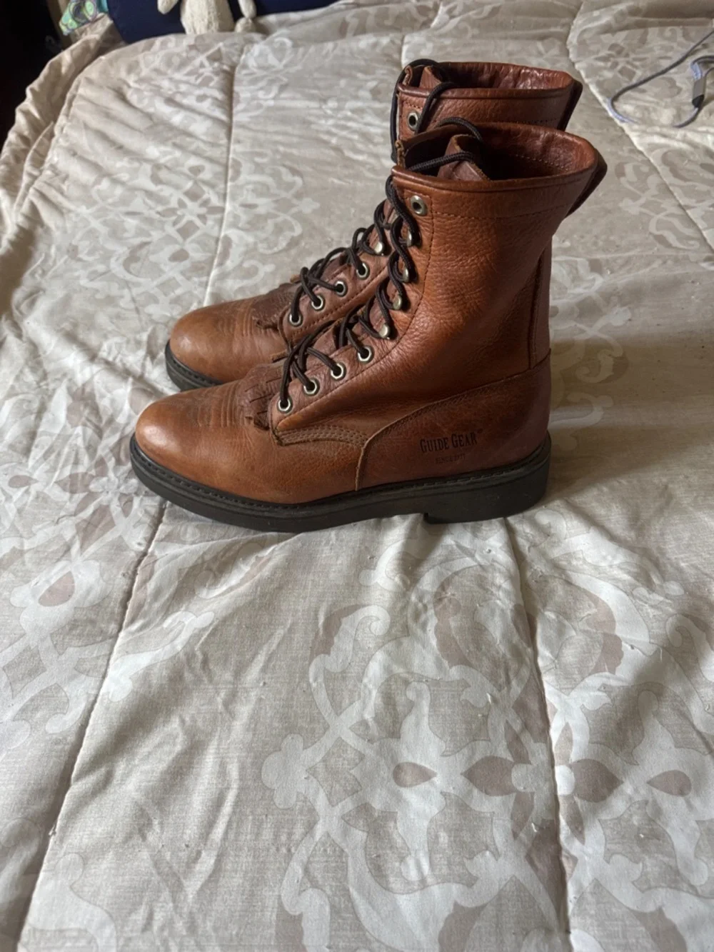 Men's Brown Leather Lace-Up Boots